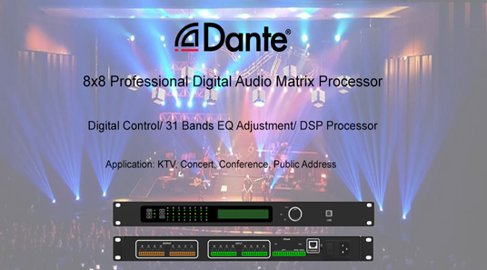 Procesador de matriz de audio para Protocol-DP8004 Dante