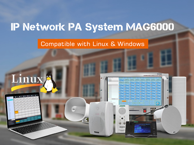 Sistema PA de red IP MAG6000 compatible con Linux y Windows