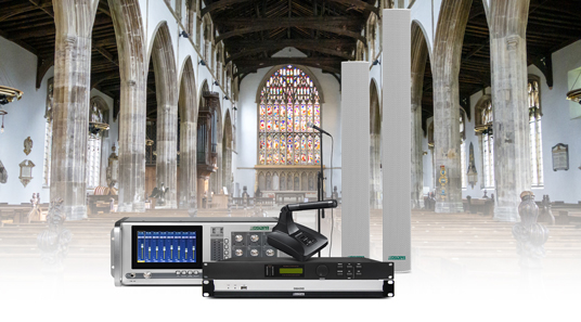 Solución de sistema de sonido profesional para iglesias