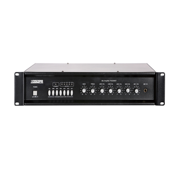 Amplificador mezclador MP2016IV de 6 zonas con 2 MIC y 3 entradas de línea