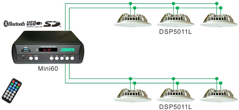 DSP5011L 6W 6,5 pulgadas Altavoz de techo sin marco (8Ω)