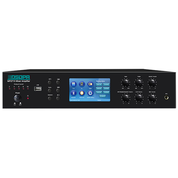 Amplificador mezclador MP2715 150W 6 zonas con SD/USB/sintonizador/Bluetooth/temporizador