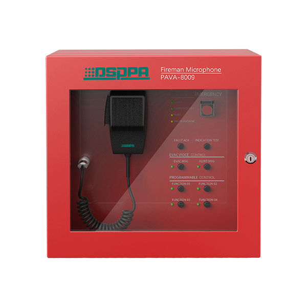 PAVA8009 Sistema de alarma de voz integrada PA Fireman Micrófonos