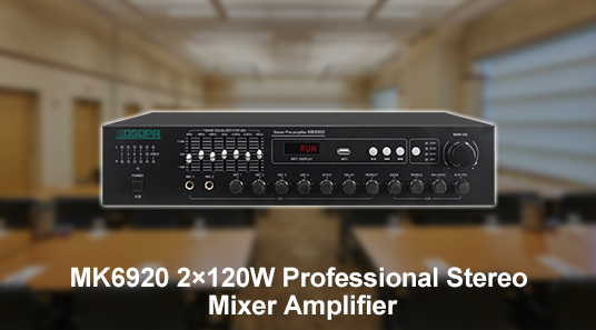MK6920 2 × 120W Amplificador Mezclador Estéreo Profesional