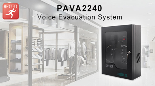 Sistema de evacuación de voz PAVA2240 para tienda de ropa