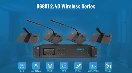 Sistema de conferencia de la serie inalámbrica D6801 2,4G