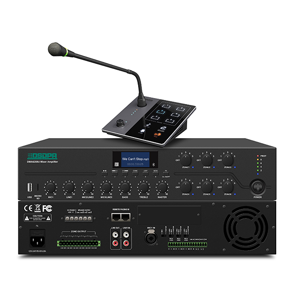 Amplificador mezclador digital DMA6250U 250W 6 zonas con estación de paginación remota