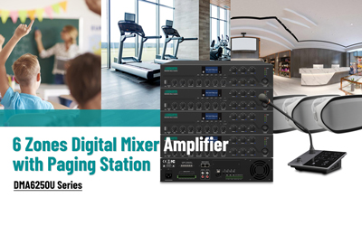 Amplificador mezclador digital DMA6250U Serie 6 zonas con estación de paginación