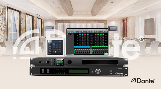 Dante Audio Procesador y Amplificador para Hoteles DP8004 & DDA43D