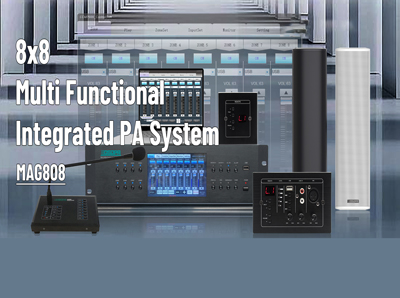 Sistema de PA integrado MAG808 con función múltiple 8x8